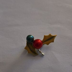 Colorful Holly Leaf Brooch